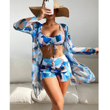 Women Swimsuit High Waist Bikini Set Three Piece Swimsuit