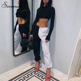 Women Sweatpants High Waist Color Blocking Long Pants Slim - Tania's Online Closet, LLC