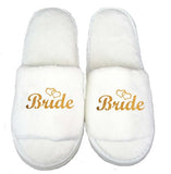 3pc set of glitter gold bride satin short bride robe slippers bridal sash  Bridal Party 2019 - Tania's Online Closet, LLC