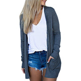 Solid Women Cardigans Long Sleeve Loose Mid Length Casual Sweater - Tania's Online Closet, LLC