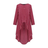 Stylish Printed Asymmetrical Tunic Women's Polka Dot Blouse - Tania's Online Closet, LLC