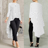 Stylish Printed Asymmetrical Tunic Women's Polka Dot Blouse - Tania's Online Closet, LLC