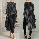 Stylish Printed Asymmetrical Tunic Women's Polka Dot Blouse - Tania's Online Closet, LLC