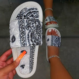 Summer Women Graffiti Slides Ladies House Sandals - Tania's Online Closet, LLC