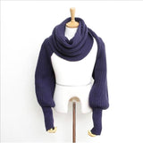 SupSindy European style Winter women long scarf with sleeves wool knitted scarves -Shawl High quality - Tania's Online Closet, LLC