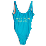 THICK THIGHS SAVE LIVES One Piece Swimsuit Plus Size Swimwear - Tania's Online Closet, LLC
