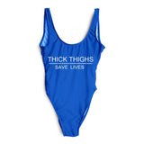 THICK THIGHS SAVE LIVES One Piece Swimsuit Plus Size Swimwear - Tania's Online Closet, LLC