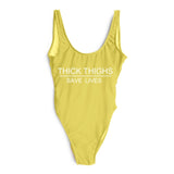 THICK THIGHS SAVE LIVES One Piece Swimsuit Plus Size Swimwear - Tania's Online Closet, LLC