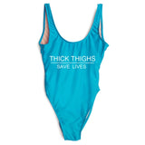 THICK THIGHS SAVE LIVES One Piece Swimsuit Plus Size Swimwear - Tania's Online Closet, LLC