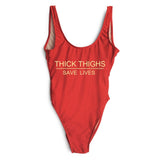 THICK THIGHS SAVE LIVES One Piece Swimsuit Plus Size Swimwear - Tania's Online Closet, LLC