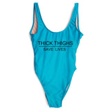 THICK THIGHS SAVE LIVES One Piece Swimsuit Plus Size Swimwear - Tania's Online Closet, LLC