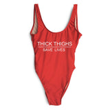 THICK THIGHS SAVE LIVES One Piece Swimsuit Plus Size Swimwear - Tania's Online Closet, LLC