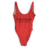 THICK THIGHS SAVE LIVES One Piece Swimsuit Plus Size Swimwear - Tania's Online Closet, LLC