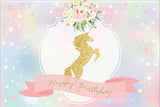 Unicorn Birthday Party Backdrop Photography Background - Tania's Online Closet, LLC