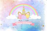 Unicorn Birthday Party Backdrop Photography Background - Tania's Online Closet, LLC