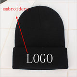 Custom Logo Embroidery skullies hat Solid Color Unisex-Adult - Tania's Online Closet, LLC