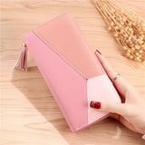 Women Long Zipper Luxury Brand Leather Clutch Wallets - Tania's Online Closet, LLC