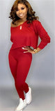 Women 2 Pieces Outfits Set Tracksuit Long Sleeve Off Shoulder  Waist Pants Sets - Tania's Online Closet, LLC