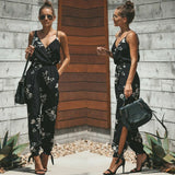 Women Jumpsuit Floral Print Baggy Trousers Overalls - Tania's Online Closet, LLC