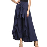 Women Palazzo Pants Ruffle Drawstring Trouser Elegant High Waist - Tania's Online Closet, LLC