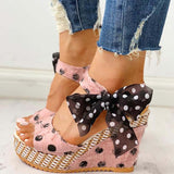 Bowknot Design Platform Wedge Female Casual shoes - Tania's Online Closet, LLC