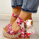 Bowknot Design Platform Wedge Female Casual shoes - Tania's Online Closet, LLC