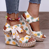 Bowknot Design Platform Wedge Female Casual shoes - Tania's Online Closet, LLC
