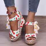 Bowknot Design Platform Wedge Female Casual shoes - Tania's Online Closet, LLC