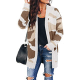 Women Fashion American Style Army Camouflage Knitted Cardigan Casual Loose Coat - Tania's Online Closet, LLC