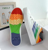 Women's Fashion Vulcanized Shoes- Woman Sneakers New Rainbow Retro Canvas - Tania's Online Closet, LLC