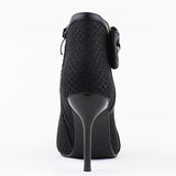 Women's High Heels Boots Butterfly-knot Weave Pointed Toe Bow Ankle Boots - Tania's Online Closet, LLC