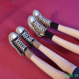 Women sneakers Sexy Leopard Print fashion Rivets Women Canvas - Tania's Online Closet, LLC