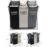 X-shape Collapsible Dirty Clothes Laundry Basket 2/3 section Foldable Organizer Laundry Hamper Sorter - Tania's Online Closet, LLC