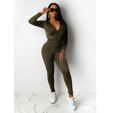autumn two piece set women long sleeve hooded zipper pocket sporty Jackets+leggings matching sets - Tania's Online Closet, LLC