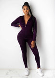 autumn two piece set women long sleeve hooded zipper pocket sporty Jackets+leggings matching sets - Tania's Online Closet, LLC