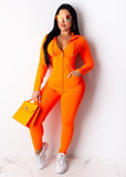 autumn two piece set women long sleeve hooded zipper pocket sporty Jackets+leggings matching sets - Tania's Online Closet, LLC