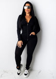 autumn two piece set women long sleeve hooded zipper pocket sporty Jackets+leggings matching sets - Tania's Online Closet, LLC