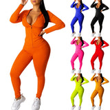 autumn two piece set women long sleeve hooded zipper pocket sporty Jackets+leggings matching sets - Tania's Online Closet, LLC