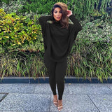 Casual Two Piece Set Turtleneck Batwing Sleeve Long Top+ Pants Matching Sets - Tania's Online Closet, LLC