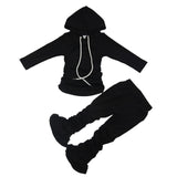 kids Casual Two Piece Outfits Long Sleeve Shirt Stacked Skinny Pants Set - Tania's Online Closet, LLC