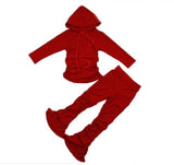 kids Casual Two Piece Outfits Long Sleeve Shirt Stacked Skinny Pants Set - Tania's Online Closet, LLC