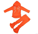 kids Casual Two Piece Outfits Long Sleeve Shirt Stacked Skinny Pants Set - Tania's Online Closet, LLC