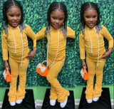 kids Casual Two Piece Outfits Long Sleeve Shirt Stacked Skinny Pants Set - Tania's Online Closet, LLC