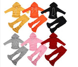 kids Casual Two Piece Outfits Long Sleeve Shirt Stacked Skinny Pants Set - Tania's Online Closet, LLC