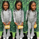 kids Casual Two Piece Outfits Long Sleeve Shirt Stacked Skinny Pants Set - Tania's Online Closet, LLC