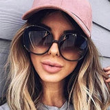luxury round 2020 sunglasses woman Oversized female glasses gradient fashion - Tania's Online Closet, LLC