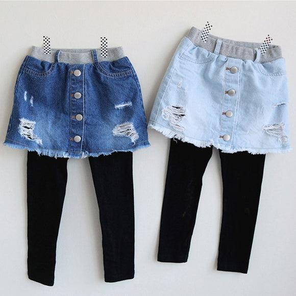 Girls Cave Jeans 2019  New Children Fashion Denim Skirt-pants - Tania's Online Closet, LLC