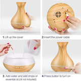Aroma Essential Oil Diffuser Ultrasonic Air Humidifier w/ 7 Color Changing LED Lights - Tania's Online Closet, LLC