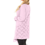 Women  Lace Patchwork Long Sleeve Casual Pure Color Cardigan - Tania's Online Closet, LLC