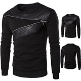 Men Winter Warm Splicing Leather Sweatshirt - Tania's Online Closet, LLC